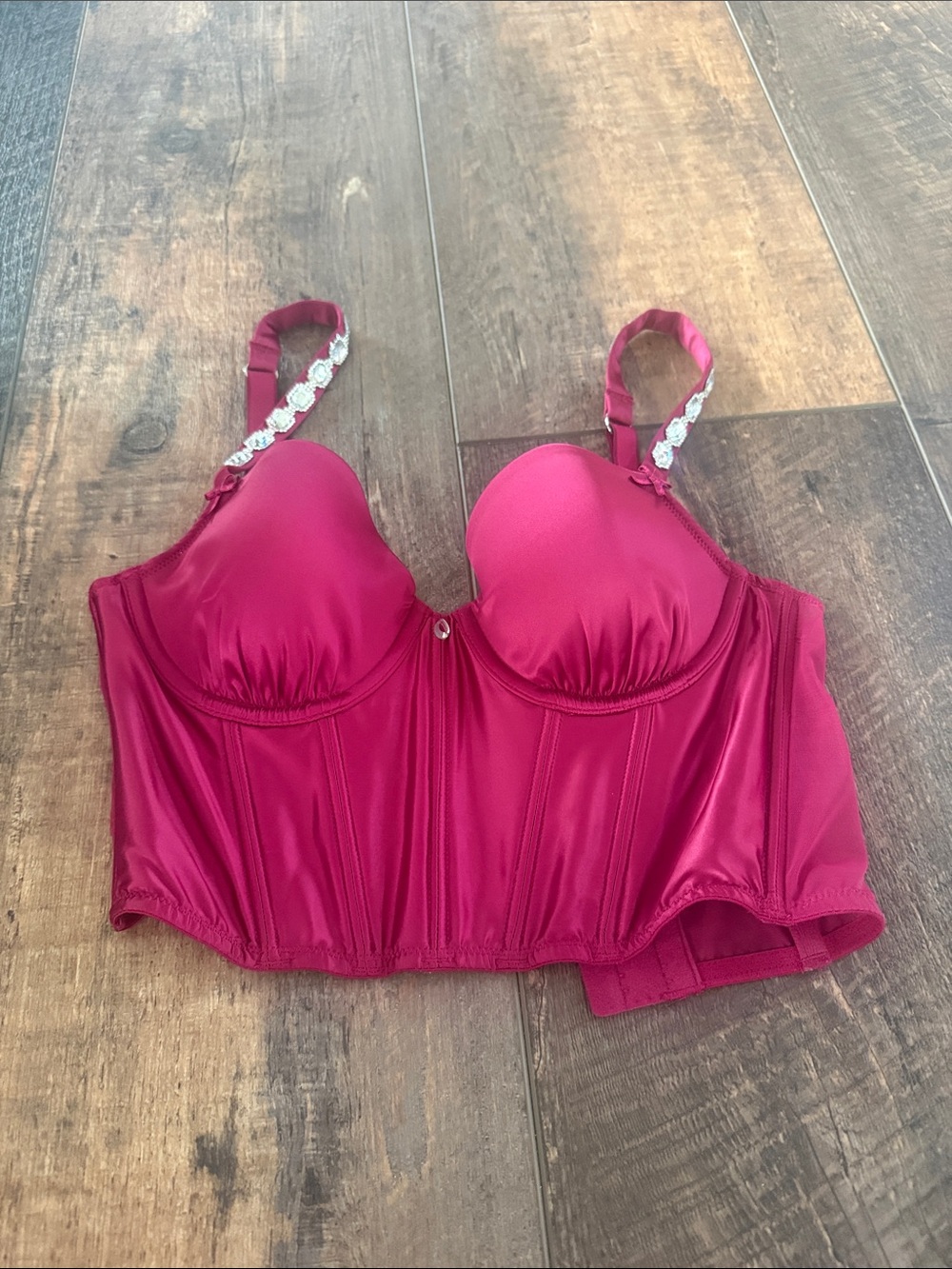 Women’s Longline Bustier Bra - Raspberry Pink